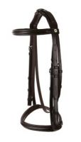 Jeffries Wembley Pro Raised and Padded Bridle with Show Noseband and Nylon Lined Reins-Full-Brown